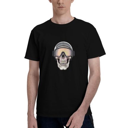 Skull T-shirt - Men's pure cotton round neck short sleeved T-shirt