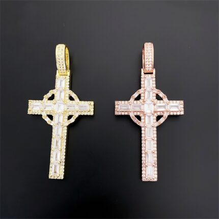 Electroplated Cross Pendant Zircon